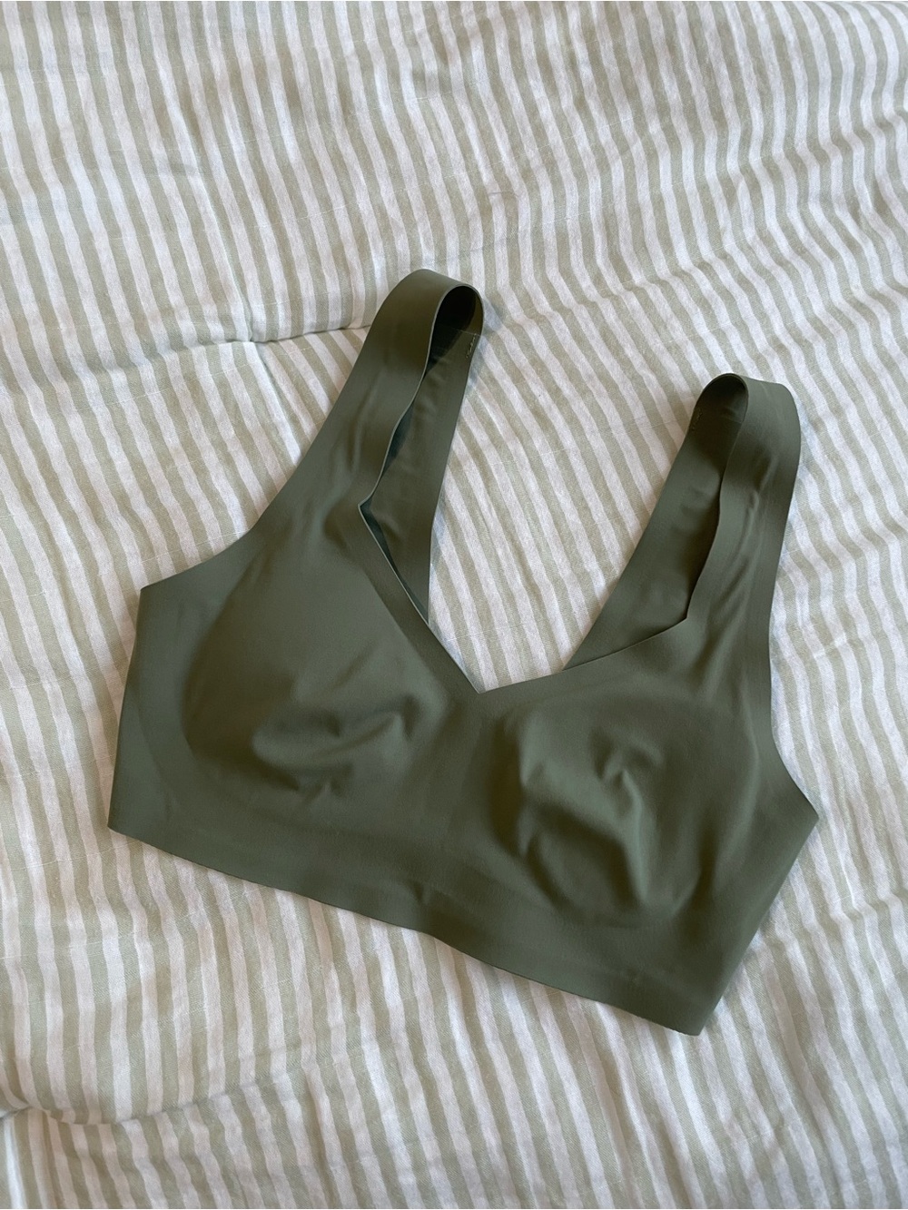Aerie Smoothez Padded Sweetheart Bralette Size XS Olive Green Sage Second Skin